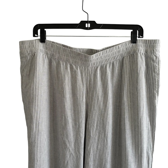 Old Navy High-Rise Linen Blend Pants Size XXL Straight Leg Casual Stretchy Waist - Picture 2 of 15